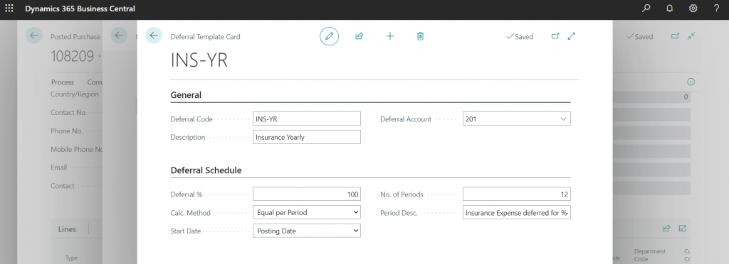 How to Setup Deferral Revenue and Expenses in Business Central?